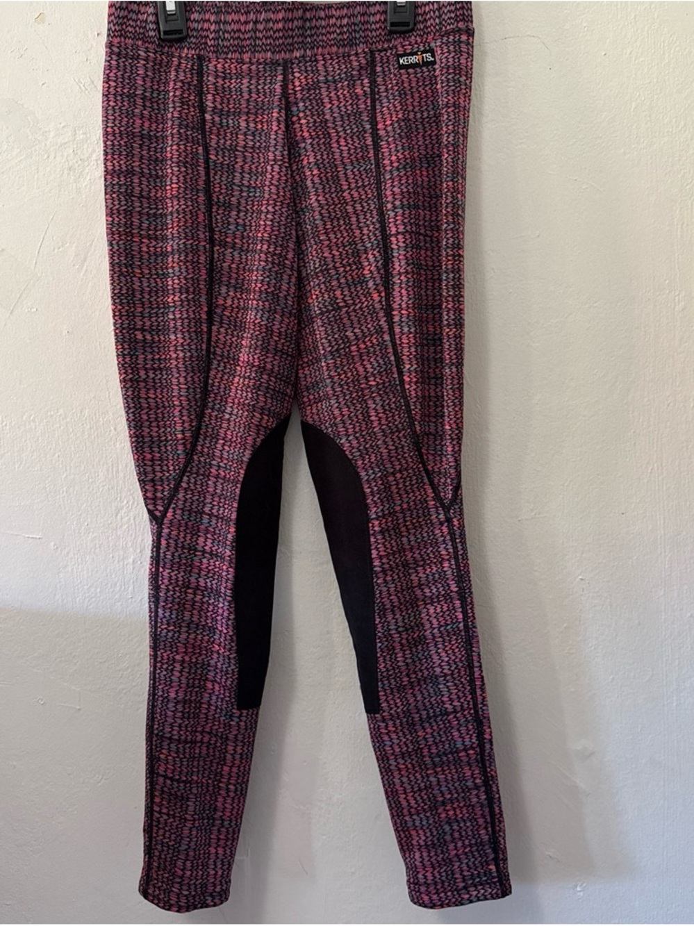 Kerrits Breeches Womens Large Pink Black Riding Pant Leggings Equestrian